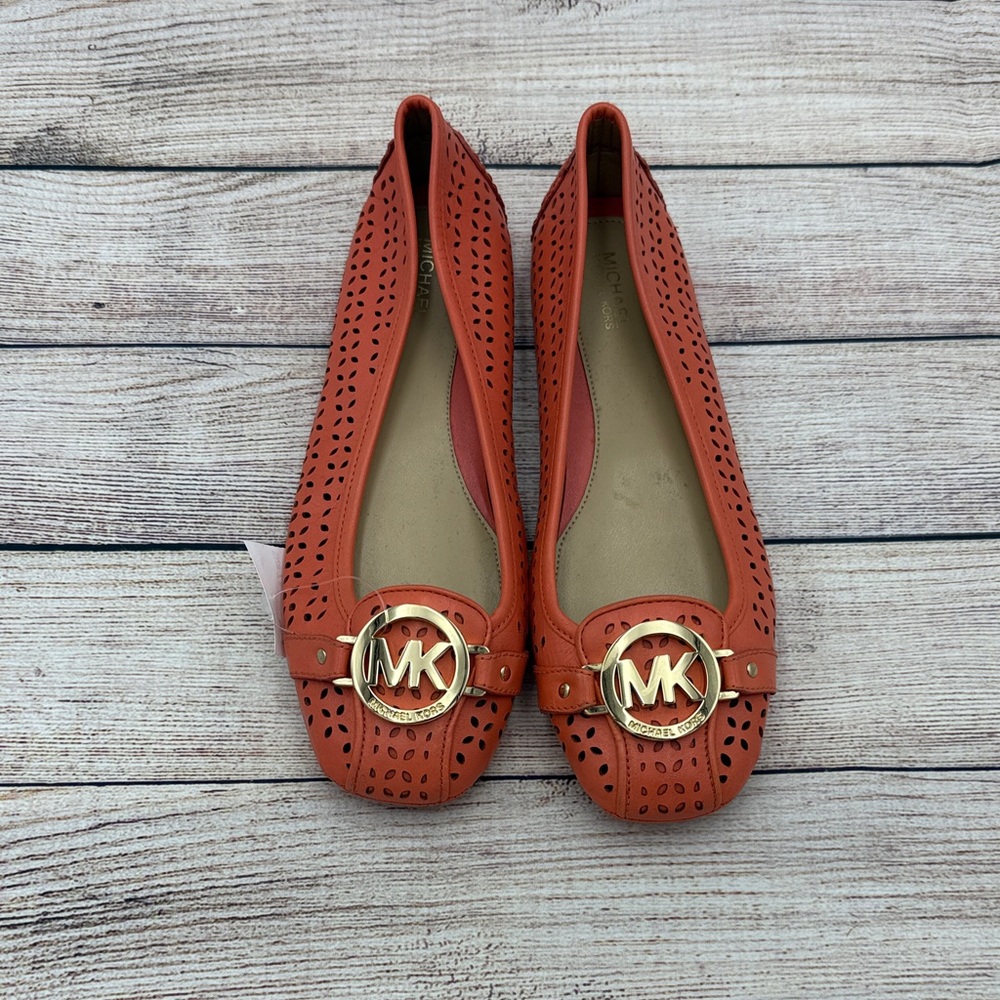 Michael Kors Perforated Orange Loafers